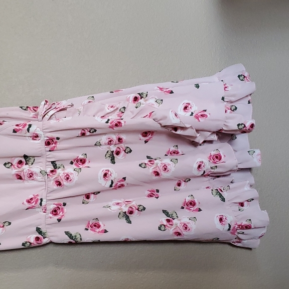 Girls pink floral Zunie dress. Size 7/8 - Picture 3 of 6